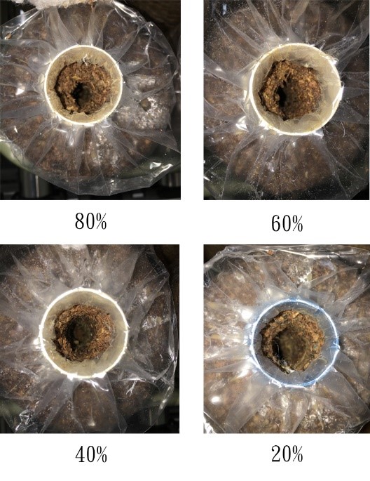 Fig. 3 Pictures of inner hole diameters subjected to different clamping forces.