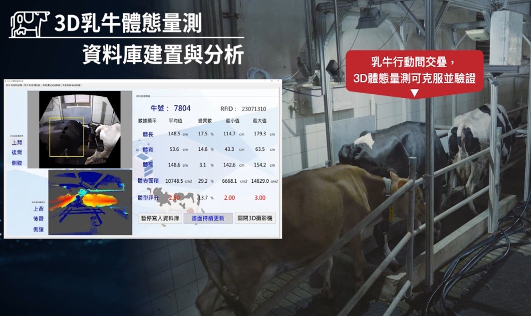 圖2.乳牛3D體態量測系統之資料庫與分析。